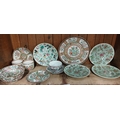 Shelf lot of Famille Rose and Famille Verte pottery