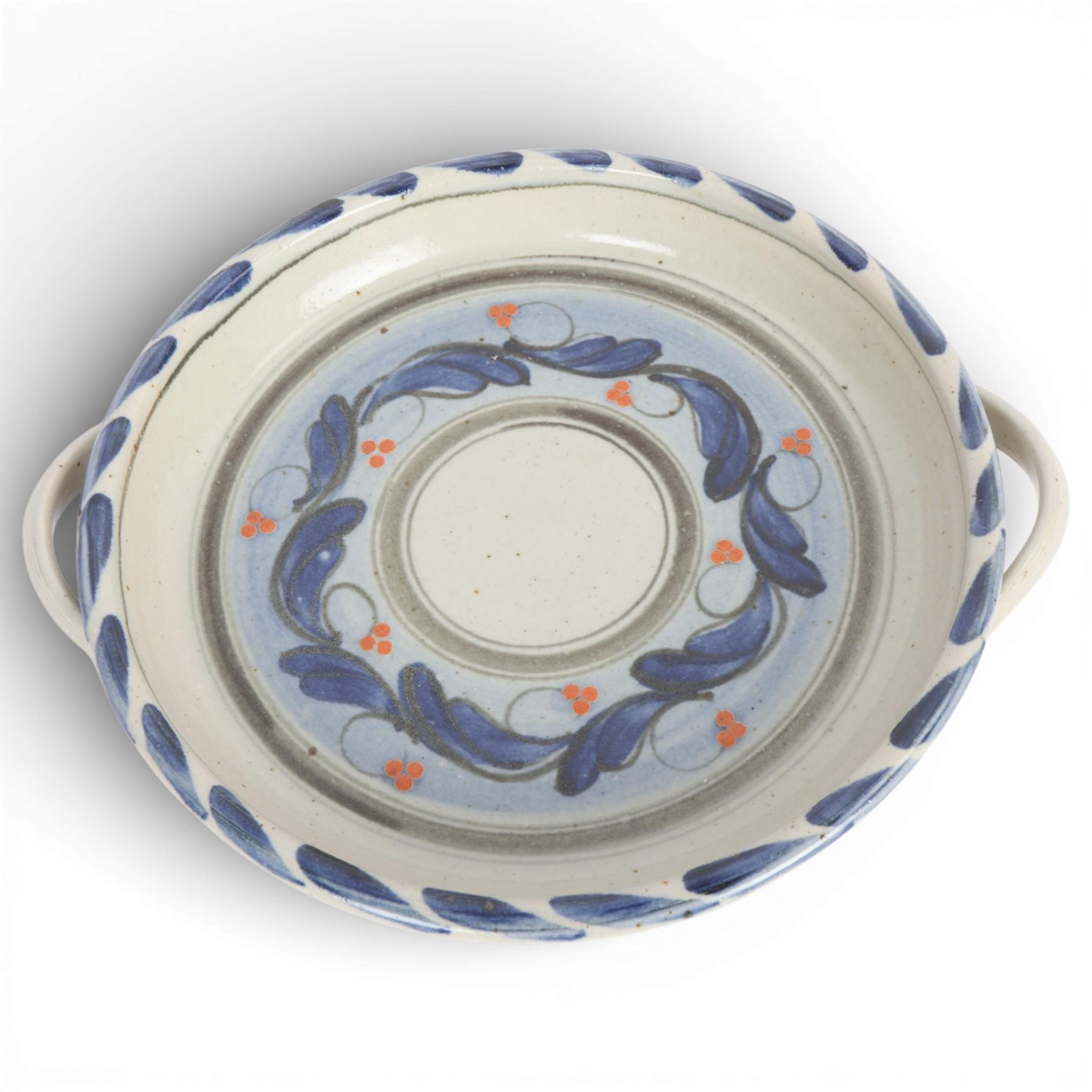 Mohamed Hamid Star Pottery stoneware centre bowl with brushwork decoration