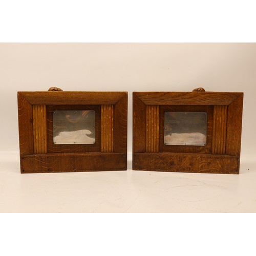 Robert Mouseman Thompson early oak trophy frames made for the Leeds Cine Club Austin and Collins Trophy winners
