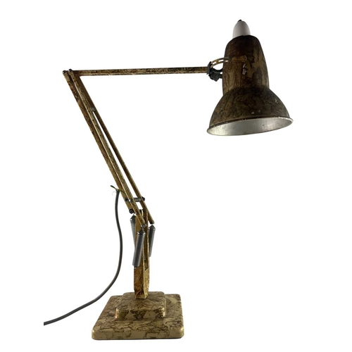 Herbert Terry Model 1227 pre-war Anglepoise desk lamp in gold finish