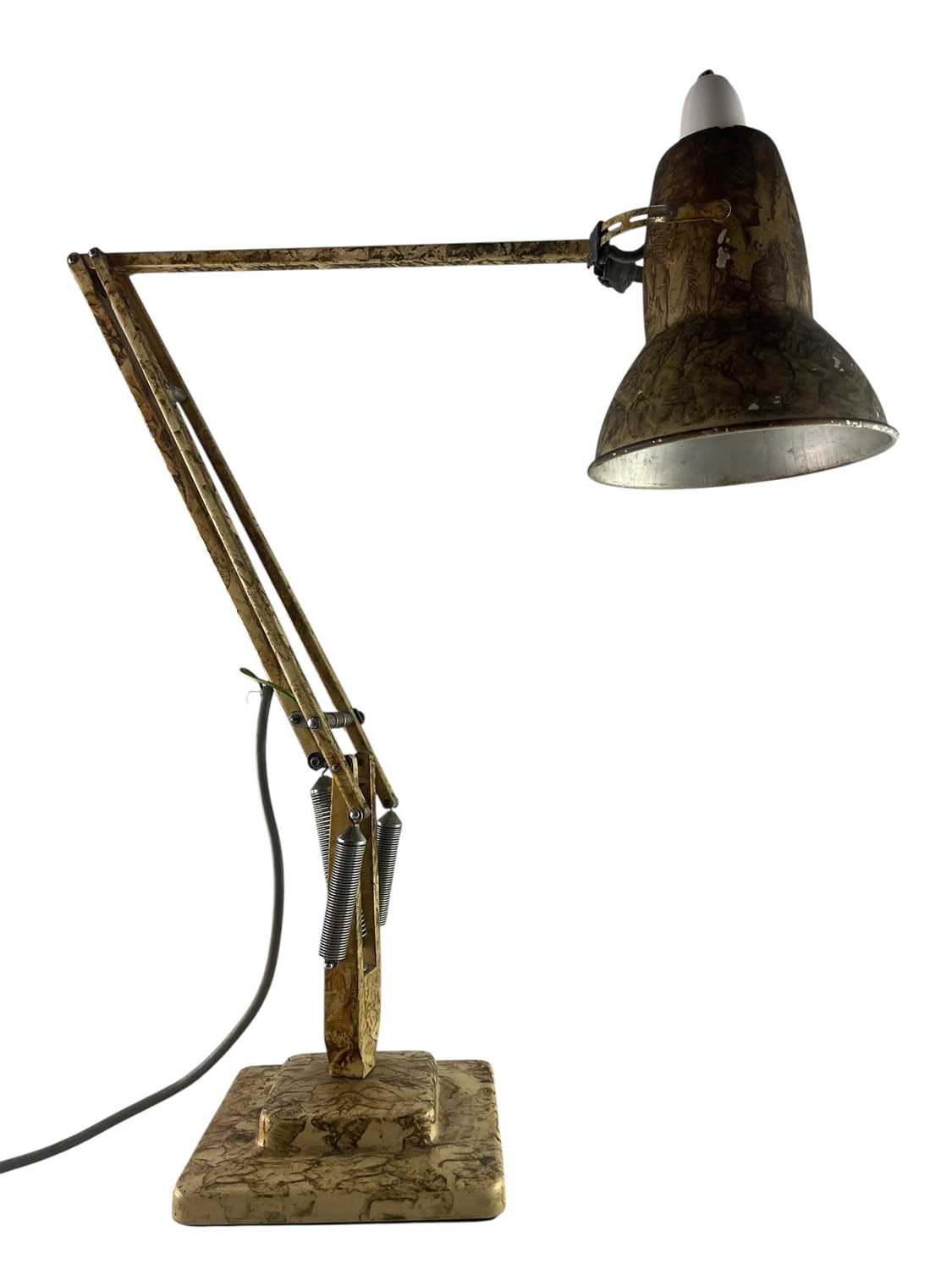 Herbert Terry Model 1227 pre-war Anglepoise desk lamp in gold finish
