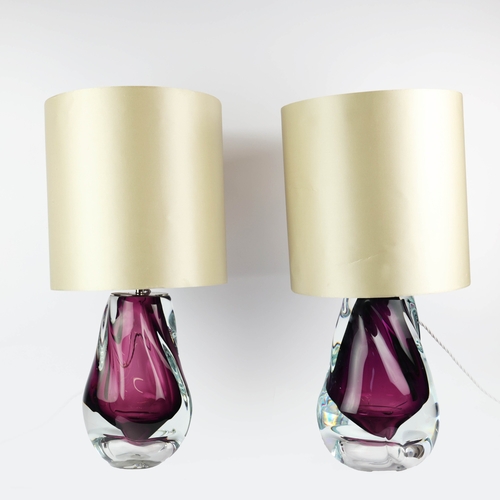 Pair of Porta Romana Lava table lamps with shades