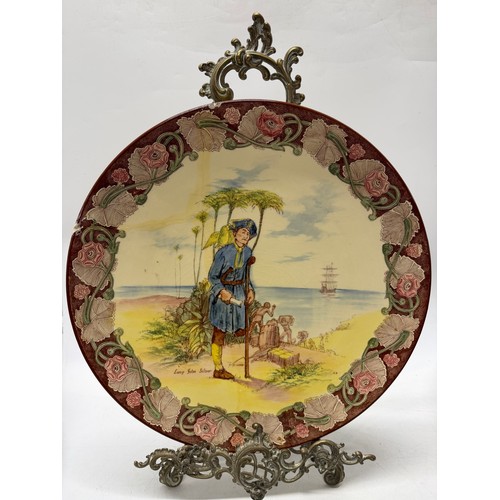 Royal Doulton Long John Silver ceramic charger with pirate figure in broad hat and coat
