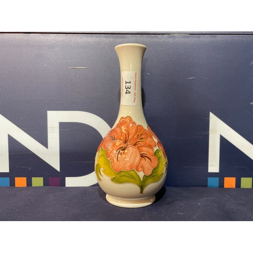 Moorcroft Hibiscus Pattern fluted vase