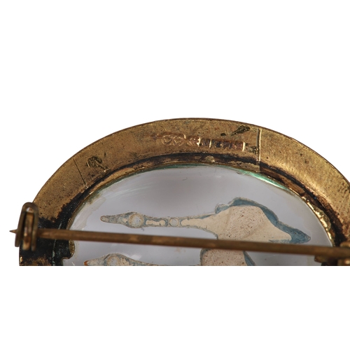 Essex crystal brooch depicting wild geese in flight