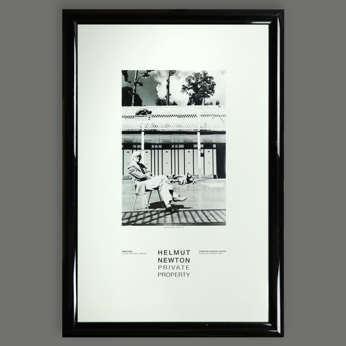 Helmut Newton Private Property exhibition poster featuring David Hockney