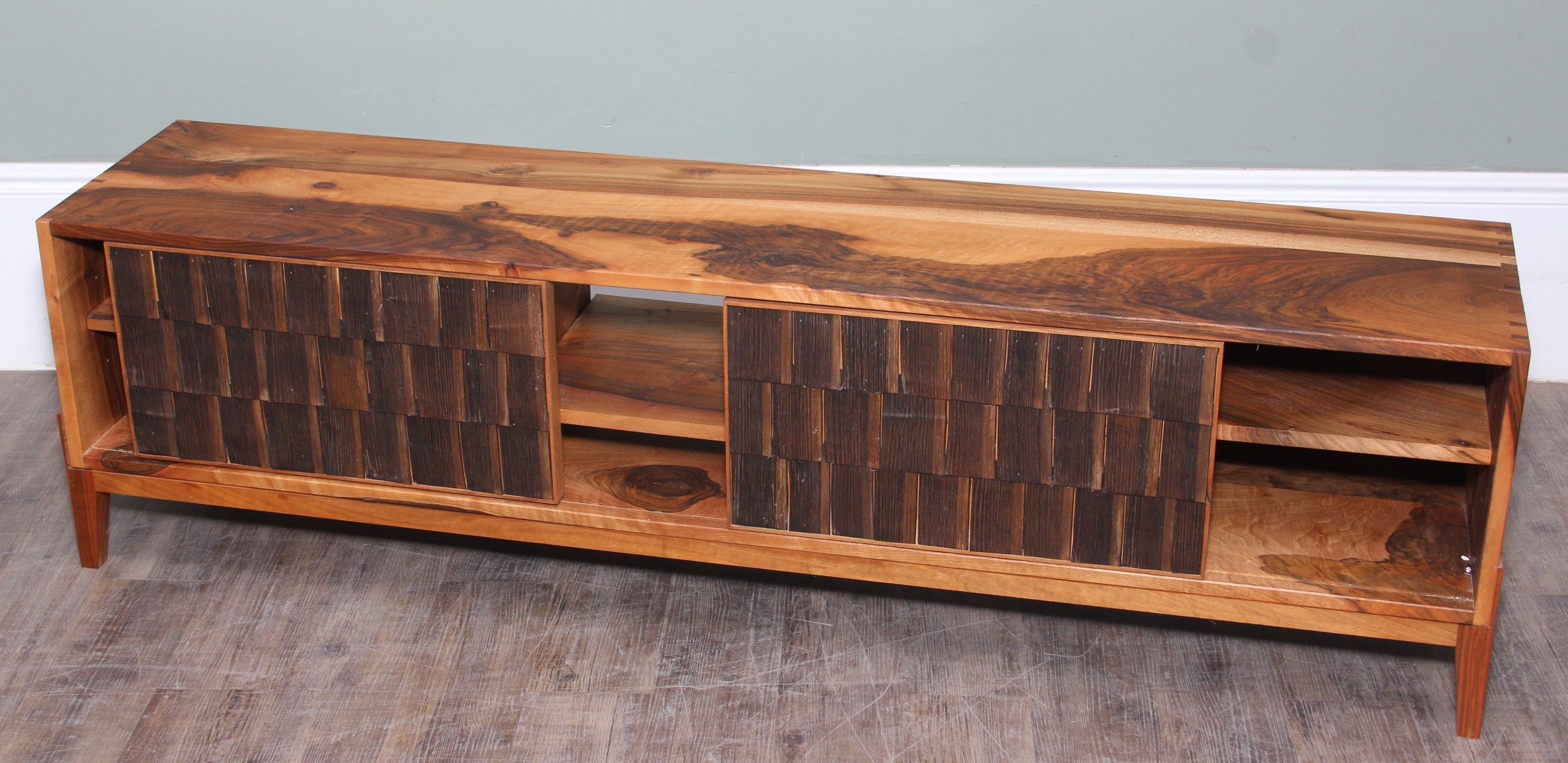 Sebastian Cox bespoke wooden sideboard with two sliding doors