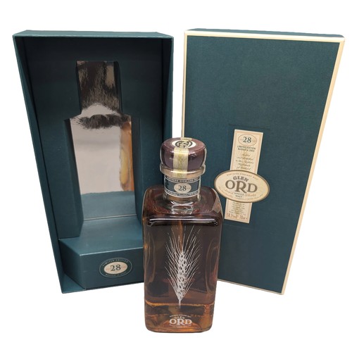 Boxed Glen Ord 28 year old limited edition single malt whisky with dark green presentation case and matching outer sleeve